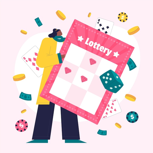 Free vector hand drawn lottery ticket illustration