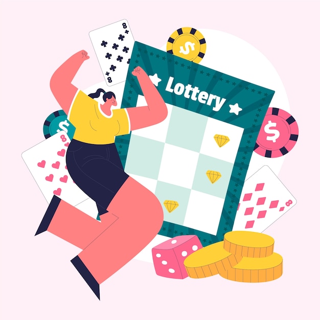 Free vector hand drawn lottery ticket illustration