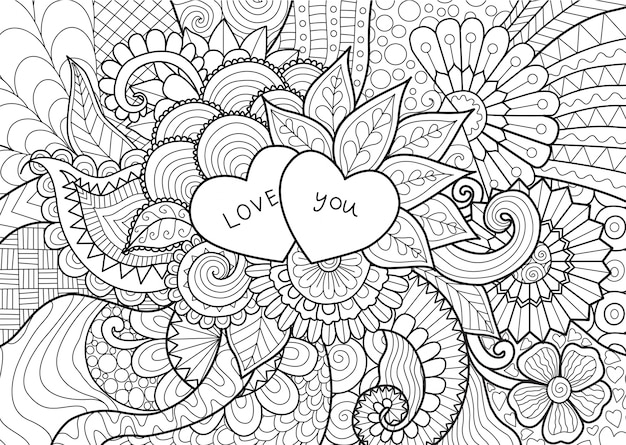 Hand drawn love background