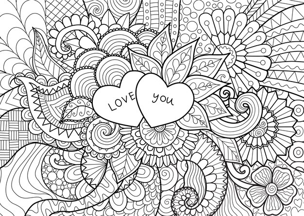 Hand drawn love background