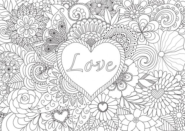 Hand drawn love background