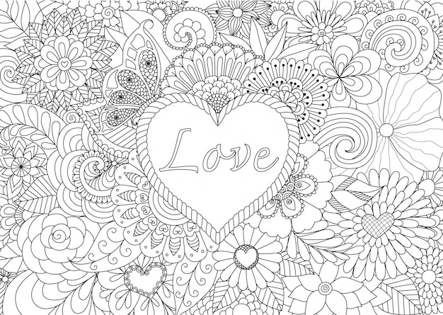 Hand drawn love background