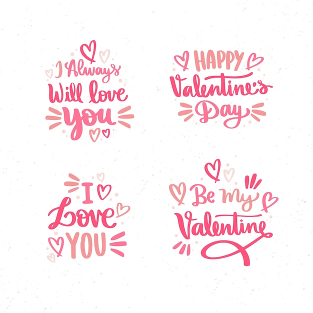 Free Vector Hand Drawn Love Lettering Collection