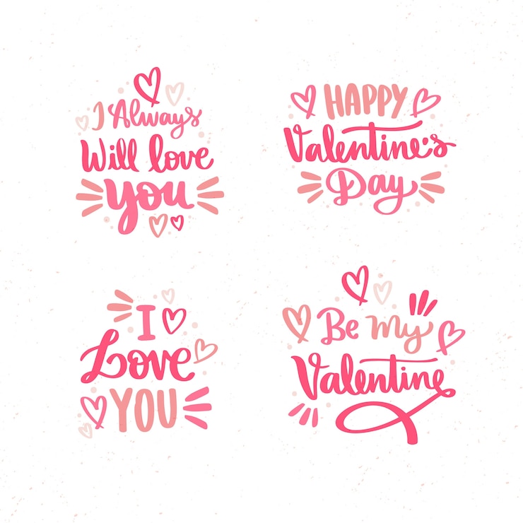 Free Vector hand drawn love lettering collection