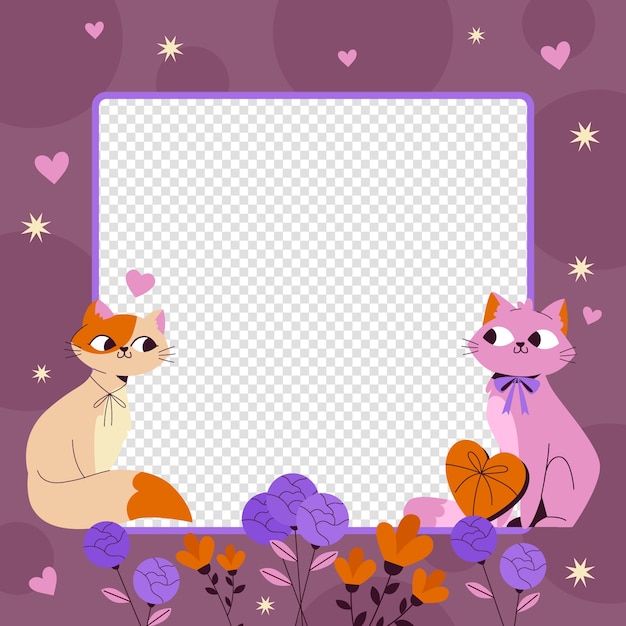 Free vector hand drawn love photo frame design