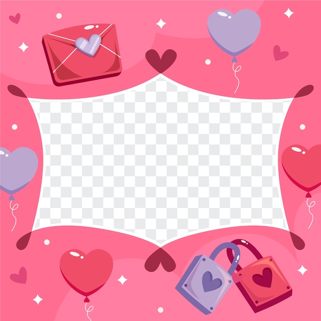Free vector hand drawn love photo frame template