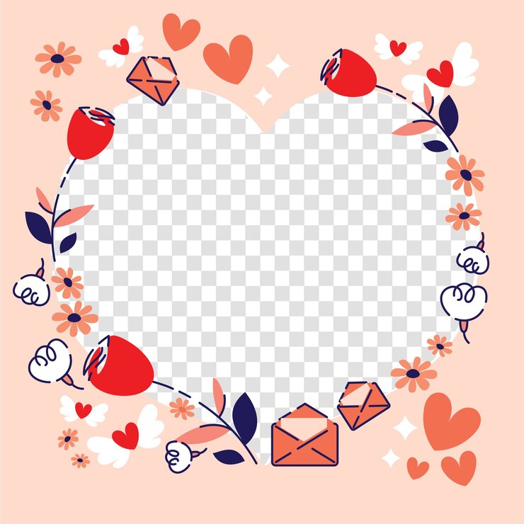 Free Vector hand drawn love photo frame template