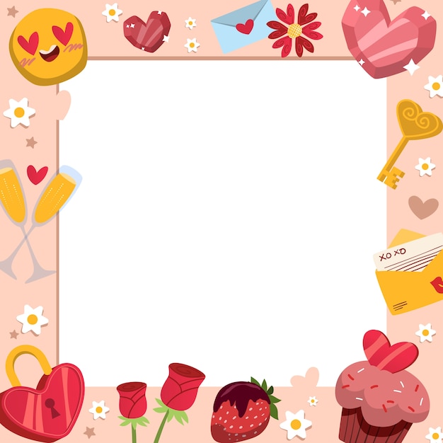 Free vector hand drawn love photo frame