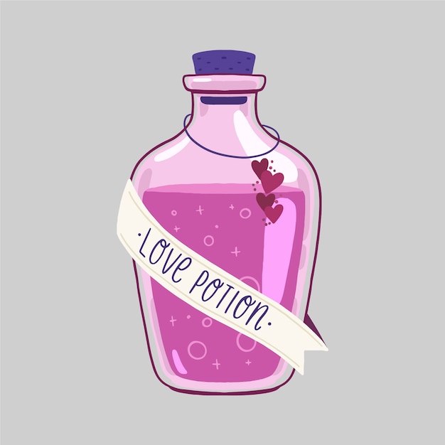 Free vector hand drawn love potion illustrated