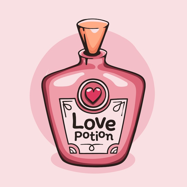 Hand drawn love potion illustration