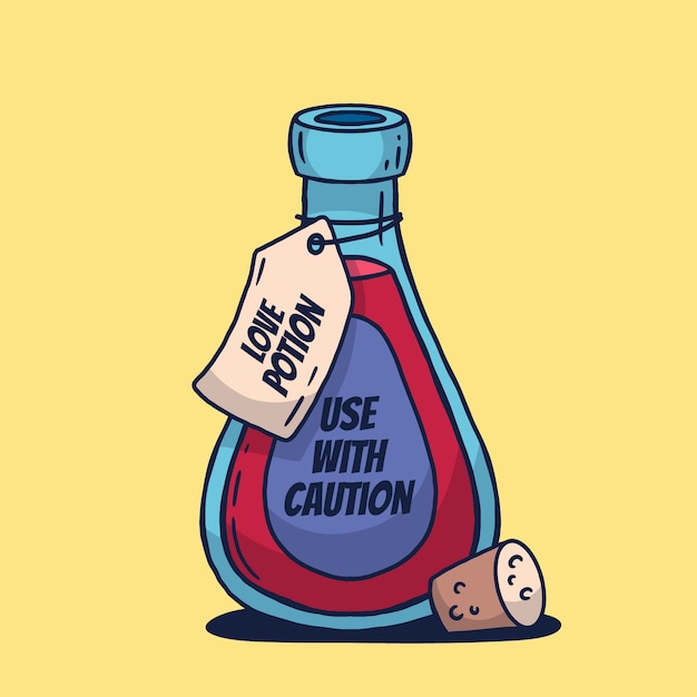 Hand drawn love potion illustration