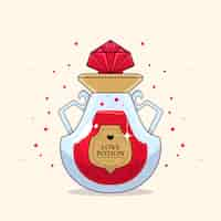 Free vector hand drawn love potion illustration