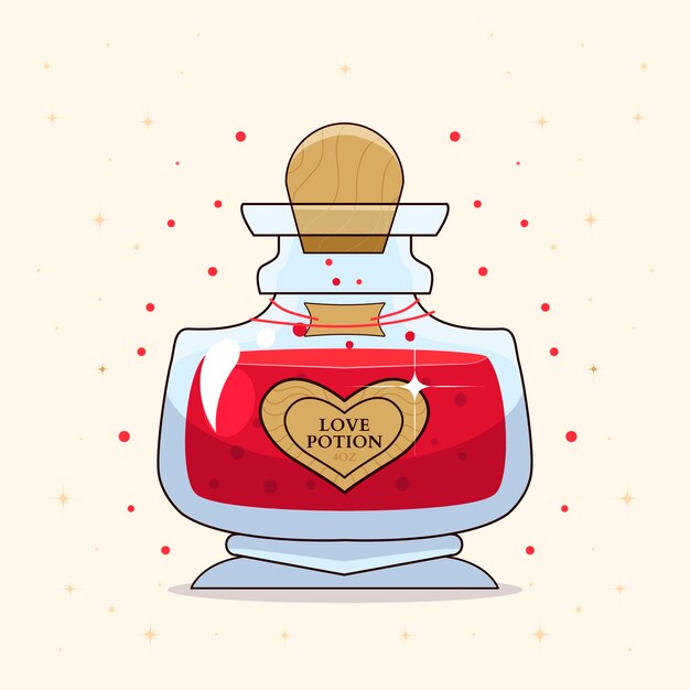 Hand drawn love potion illustration