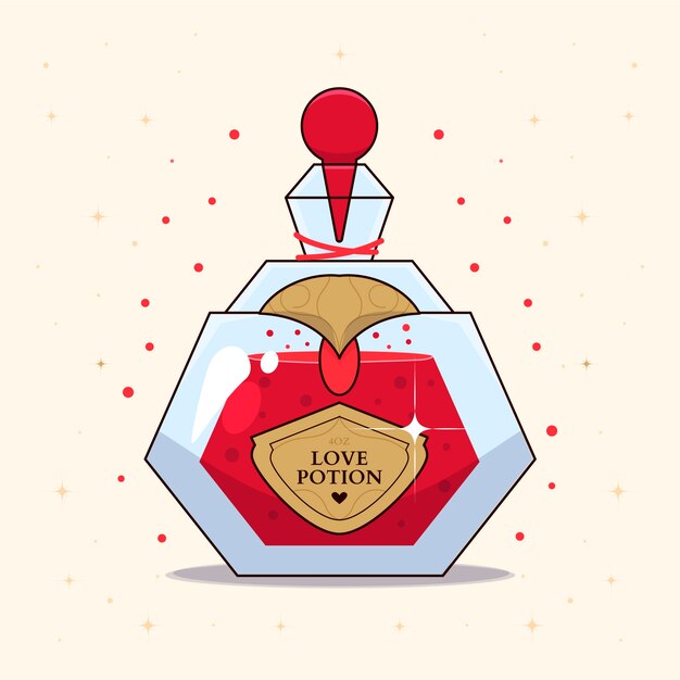 Hand drawn love potion illustration