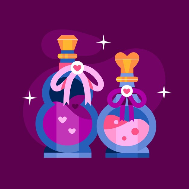 Hand drawn love potion illustration