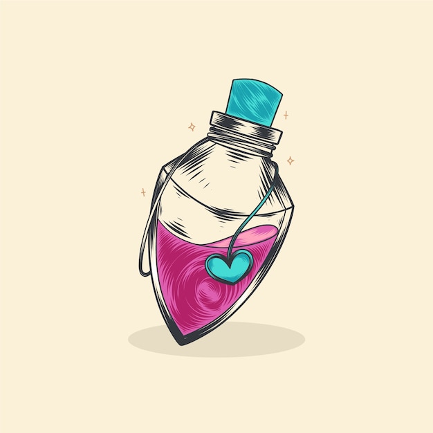 Hand drawn love potion illustration