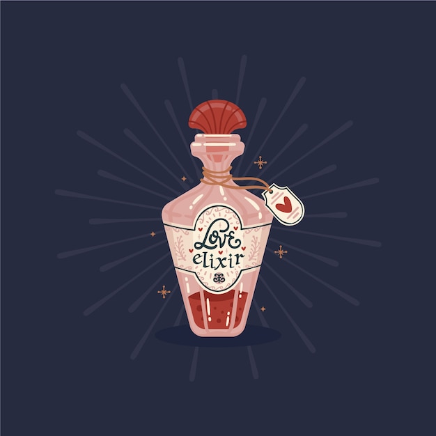 Free vector hand drawn love potion illustration