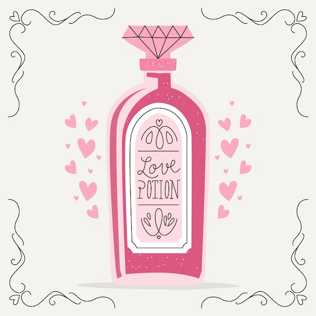 Hand drawn love potion illustration