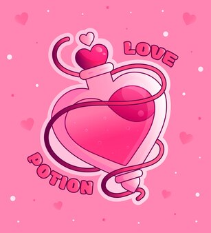 hand drawn love potion illustration