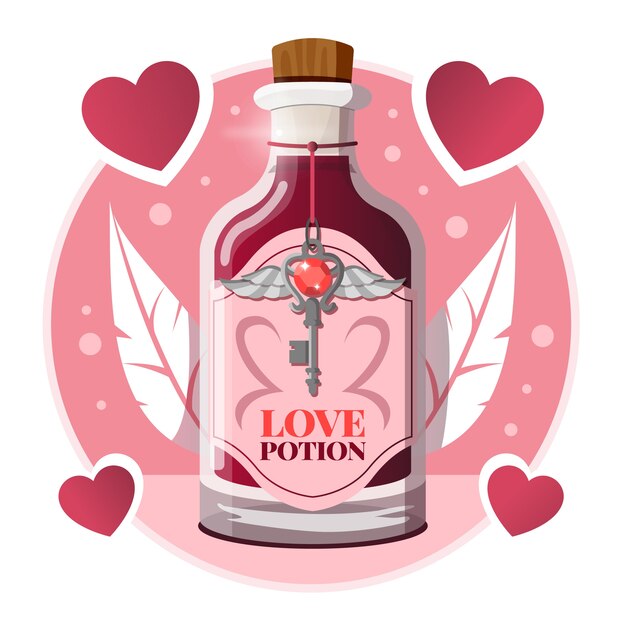 Hand drawn love potion illustration