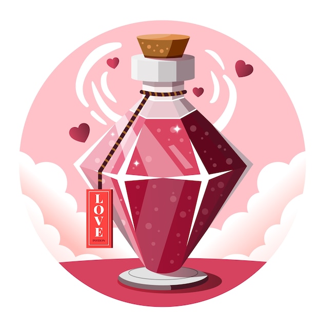 Hand drawn love potion illustration