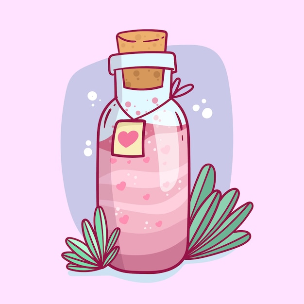 Hand drawn love potion illustration