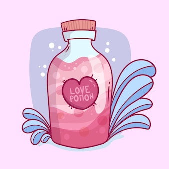 Hand drawn love potion illustration