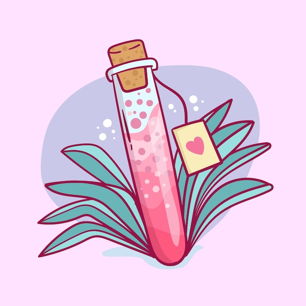 Free vector hand drawn love potion illustration