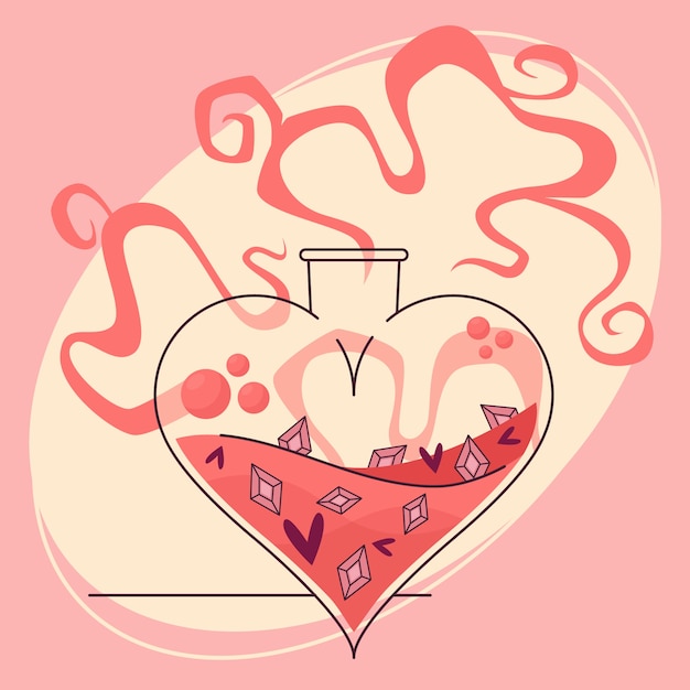 Hand drawn love potion illustration