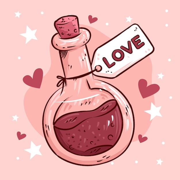 Free vector hand drawn love potion illustration