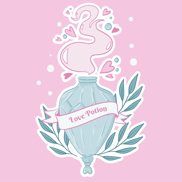 Free vector hand drawn love potion illustration