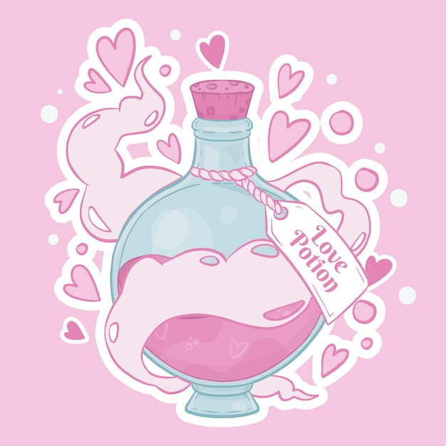 Hand drawn love potion illustration