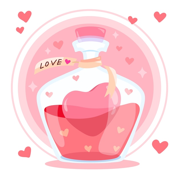 Hand drawn love potion illustration