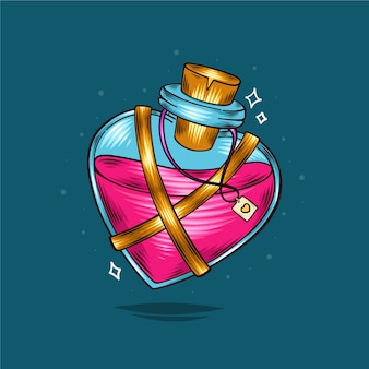 Hand drawn love potion illustration