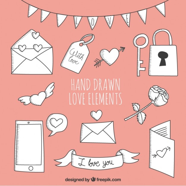 Free vector hand drawn lovely elements