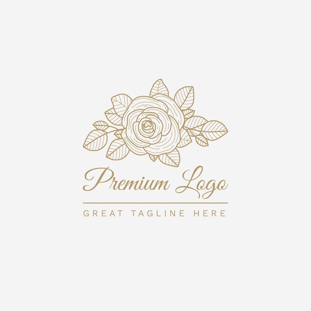 Hand drawn luxury logo template