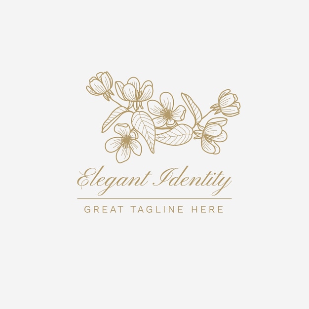 Hand drawn luxury logo template