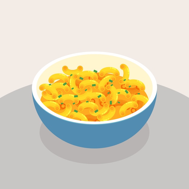 Бесплатное векторное изображение Нарисованная рукой иллюстрация макарон и сыра