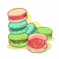 Free vector hand drawn macaroon drawing illustration