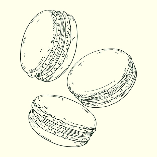 Free vector hand drawn macaroon drawing illustration