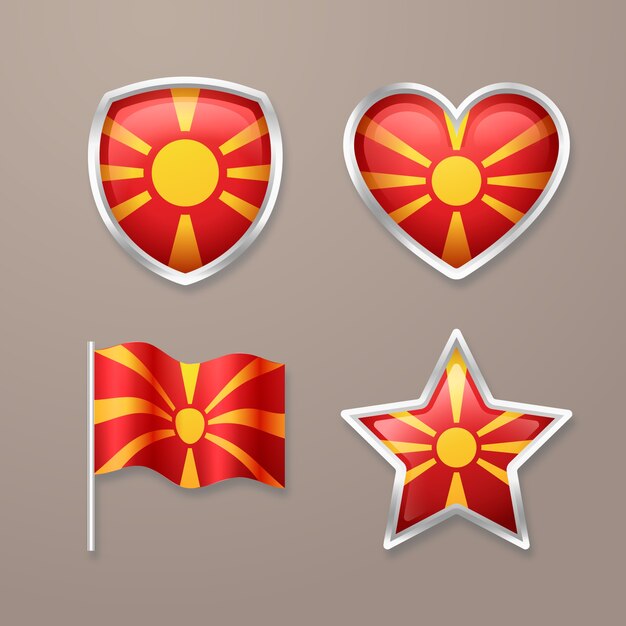 Free vector hand drawn macedonia national emblems