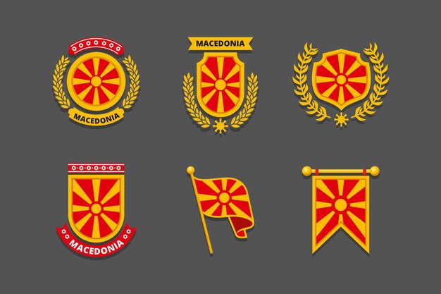 Hand drawn macedonia national emblems
