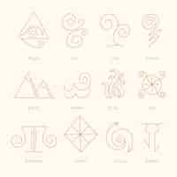 Free vector hand drawn magic symbol set