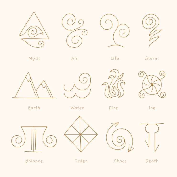 मुफ़्त वेक्टर hand drawn magic symbol set