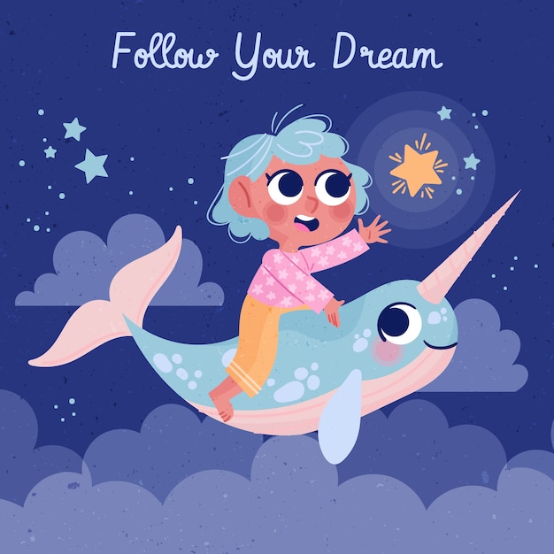 Free vector hand drawn magical dreams illustration