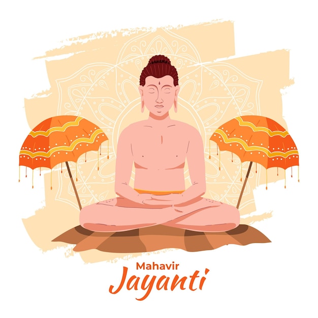 손으로 그린 mahavir jayanti 그림