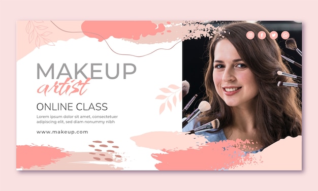 Free vector hand drawn makeup artist facebook template