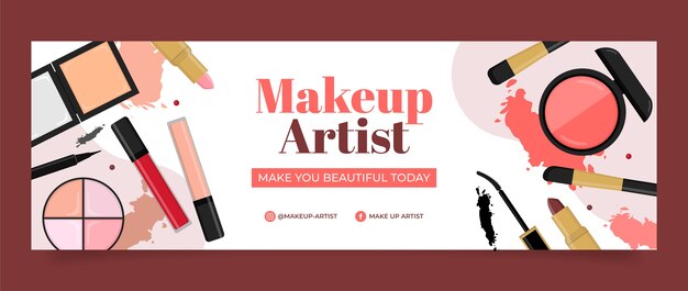 Hand drawn makeup artist twitter header