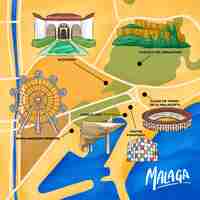 Free vector hand drawn málaga map