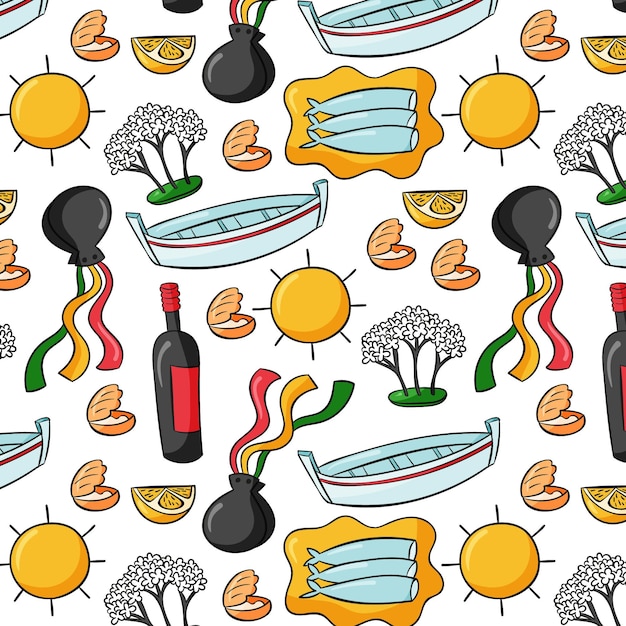 Free vector hand drawn malaga typical food